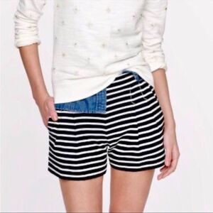 J. Crew Navy & White Nautical Striped Mid Rise Pleated Shorts - Size 2